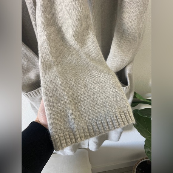lauren Ralph Lauren Merino Wool Angora gRAY Cardigan Coatigan Scarf 3X - Picture 2 of 8